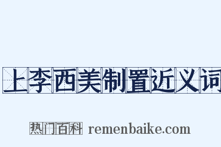上李西美制置近义词是什么意思的图片